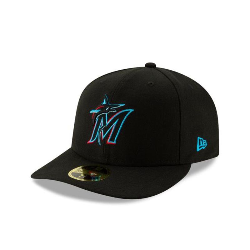 MLB Miami Marlins 2019 Authentic Collection Low Profile 59Fifty Fitted (CUF6804) - Black New Era Caps